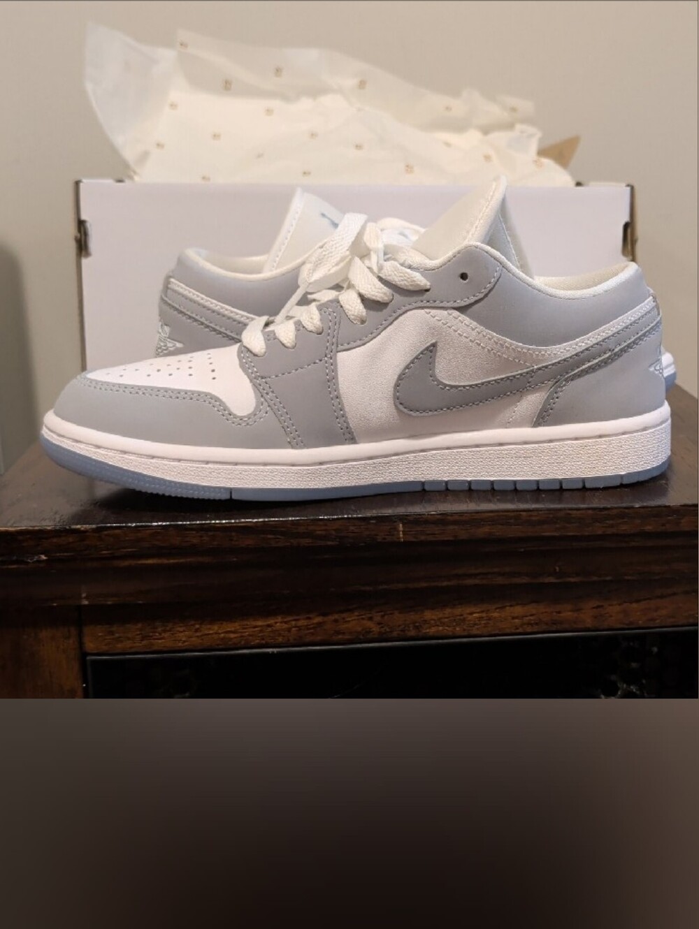 Jordan Women's Low-Top Sneakers in Light Gray and White - Picture 3 of 5